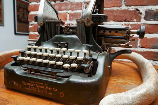 The typewriter at The Roost